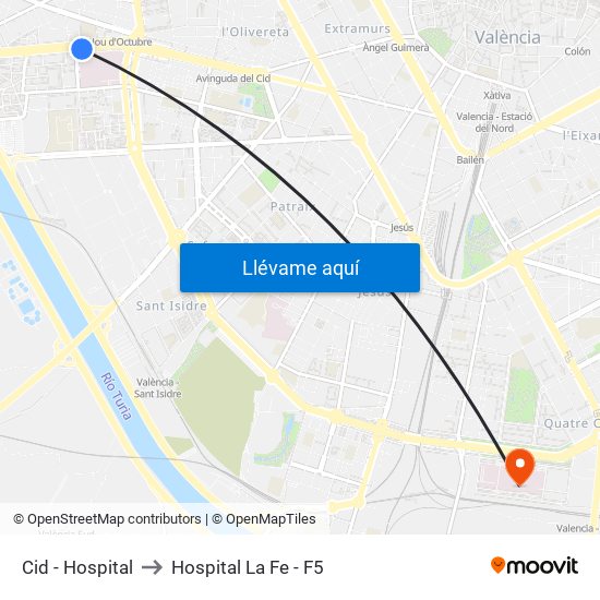 Cid - Hospital to Hospital La Fe - F5 map