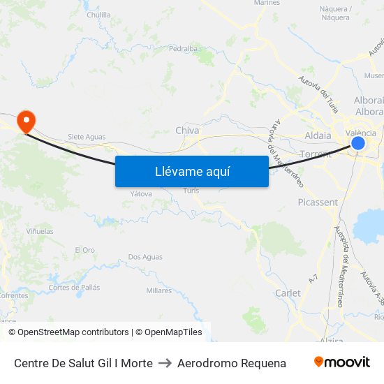Centre De Salut Gil I Morte to Aerodromo Requena map