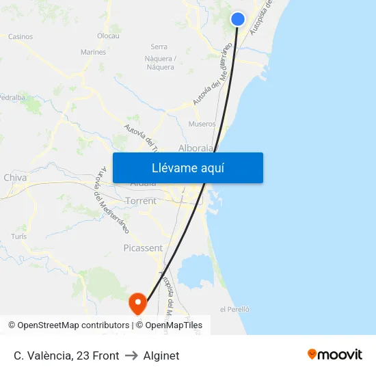 C. València, 23 Front to Alginet map