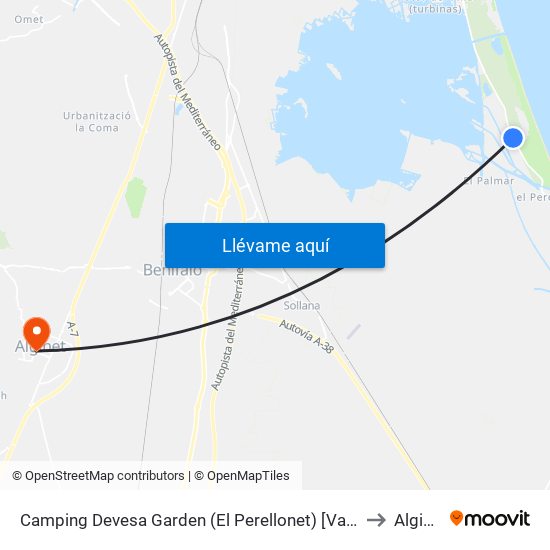 Camping Devesa Garden (El Perellonet) [València] to Alginet map