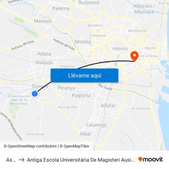 Asilo to Antiga Escola Universitària De Magisteri Ausiàs March map