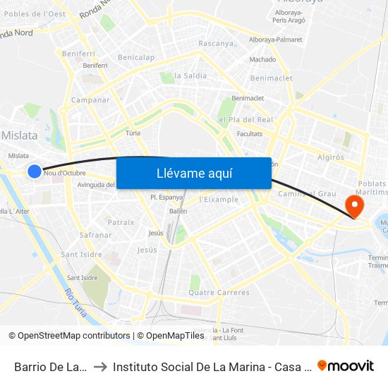 Barrio De La Luz to Instituto Social De La Marina - Casa Del Mar map