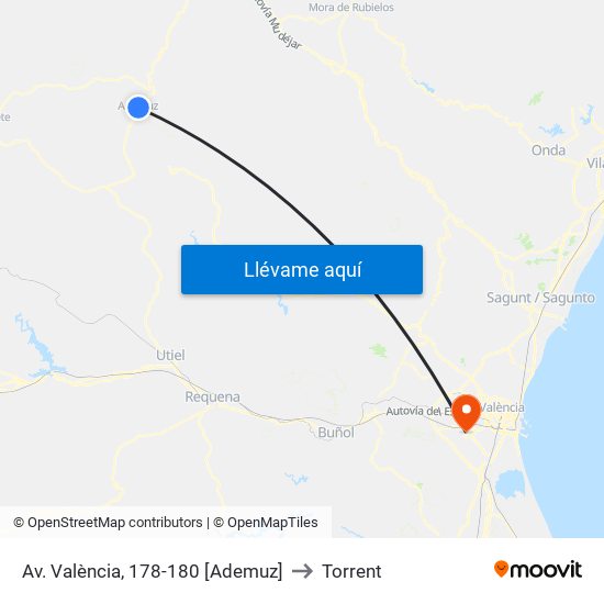 Av. València, 178-180 [Ademuz] to Torrent map