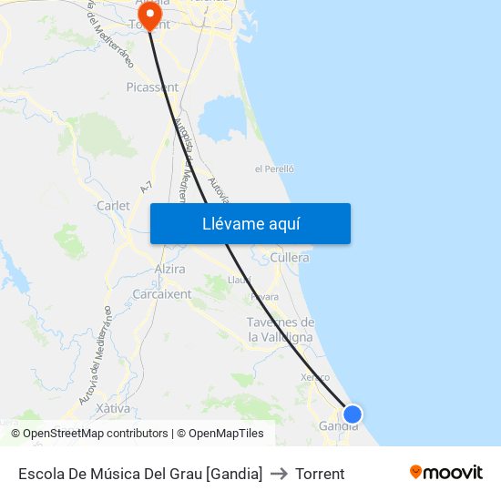 Escola De Música Del Grau [Gandia] to Torrent map