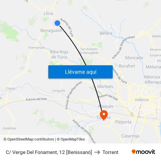C/ Verge Del Fonament, 12 [Benissanó] to Torrent map