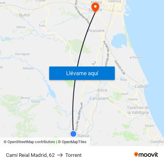 Camí Reial Madrid, 62 to Torrent map