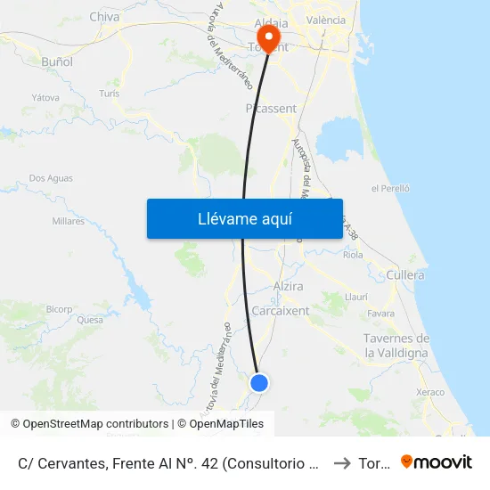 C/ Cervantes, Frente Al Nº. 42 (Consultorio De Salud) [Ènova, L] to Torrent map