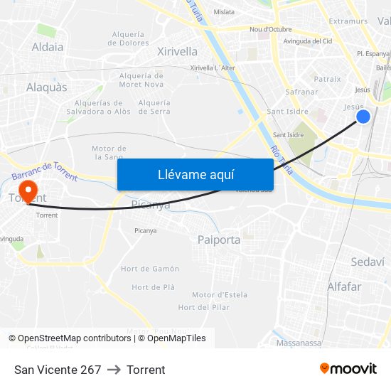 San Vicente  267 to Torrent map