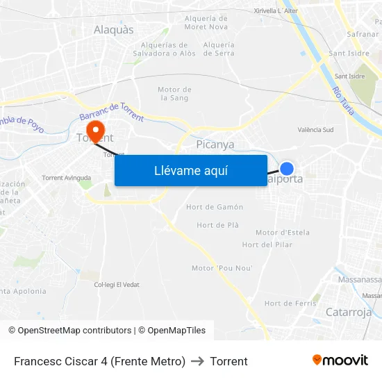 Francesc Ciscar 4 (Frente Metro) to Torrent map
