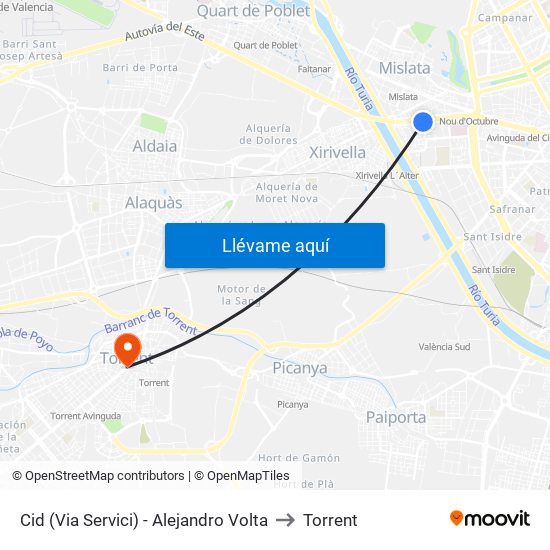 Cid (Via Servici) - Alejandro Volta to Torrent map