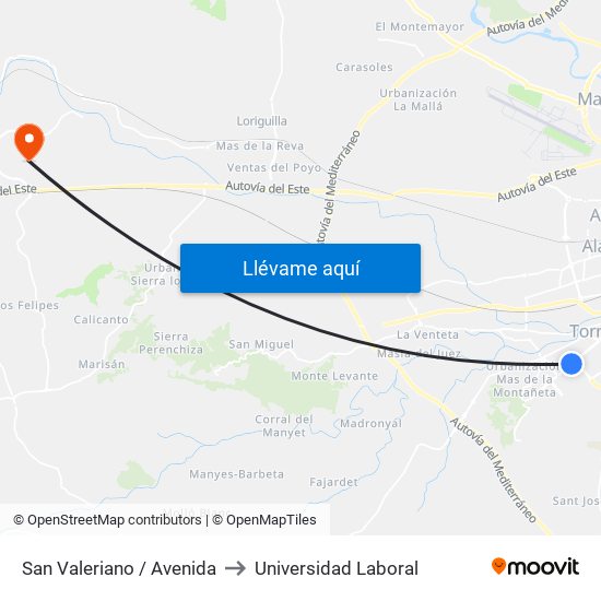 San Valeriano / Avenida to Universidad Laboral map