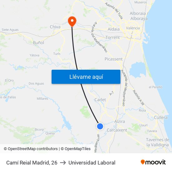 Camí Reial Madrid, 26 to Universidad Laboral map