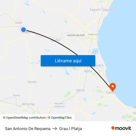 San Antonio De Requena to Grau I Platja map