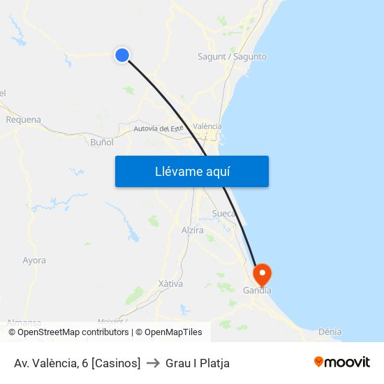 Av. València, 6 [Casinos] to Grau I Platja map