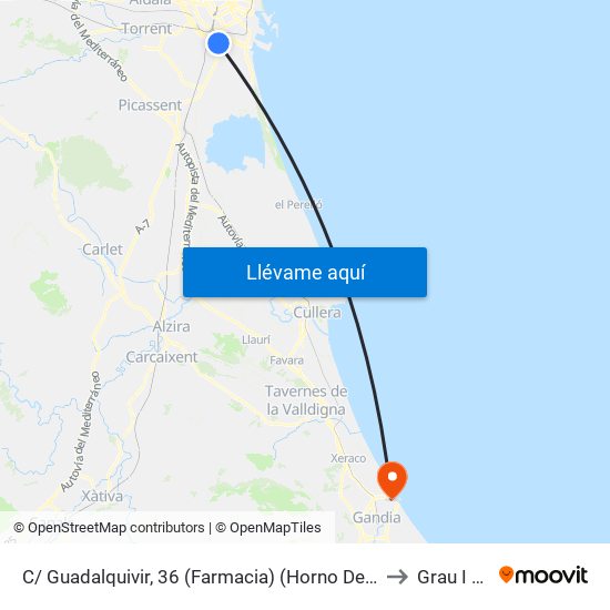 C/ Guadalquivir, 36 (Farmacia) (Horno De Alcedo) [València] to Grau I Platja map