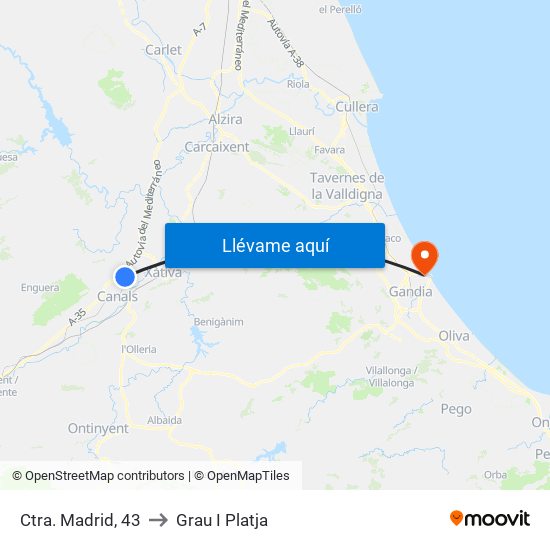 Ctra. Madrid, 43 to Grau I Platja map