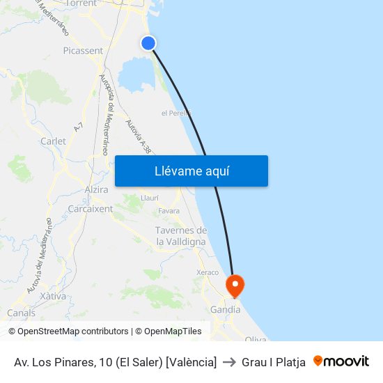 Av. Los Pinares, 10 (El Saler) [València] to Grau I Platja map