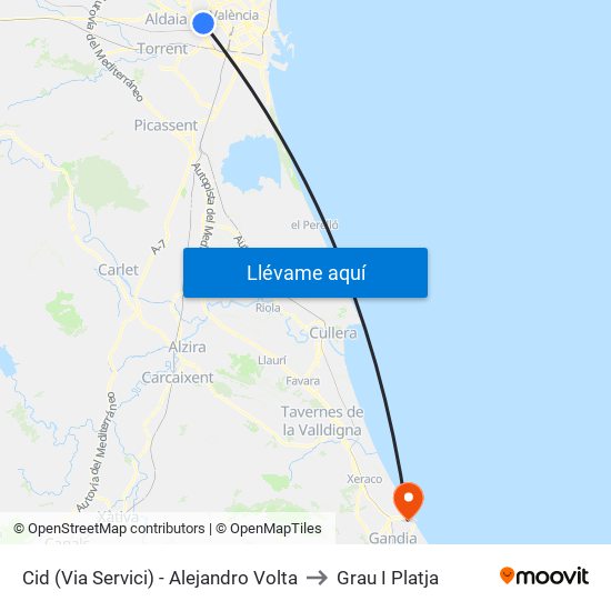 Cid (Via Servici) - Alejandro Volta to Grau I Platja map