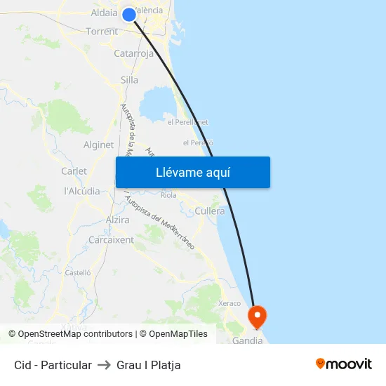 Cid - Particular to Grau I Platja map