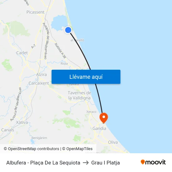 Albufera - Plaça De La Sequiota to Grau I Platja map