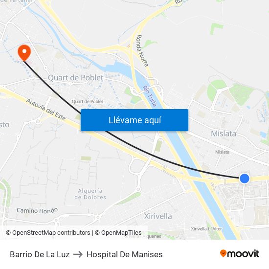 Barrio De La Luz to Hospital De Manises map