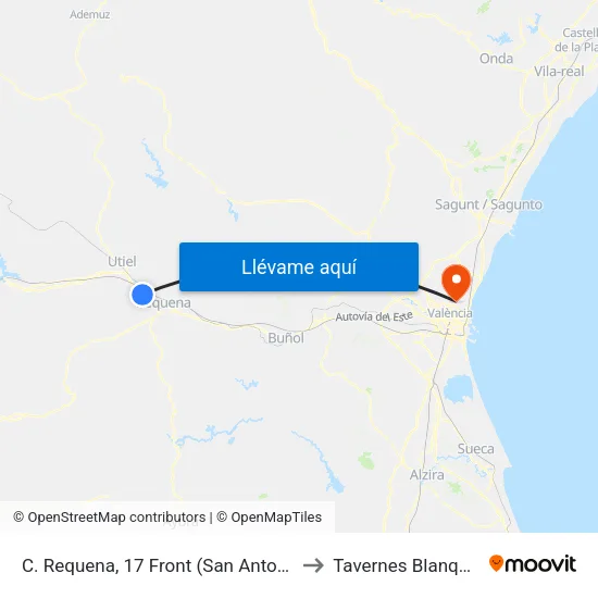 C. Requena, 17 Front (San Antonio) to Tavernes Blanques map