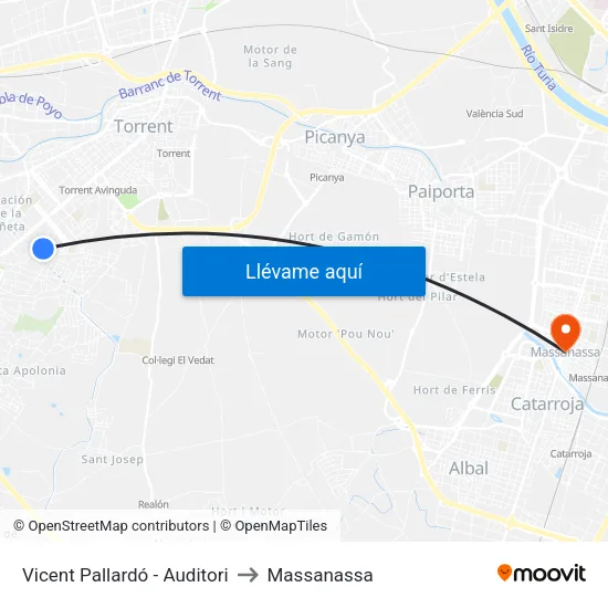 Vicent Pallardó - Auditori to Massanassa map