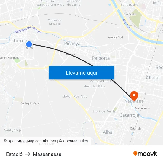 Estació to Massanassa map