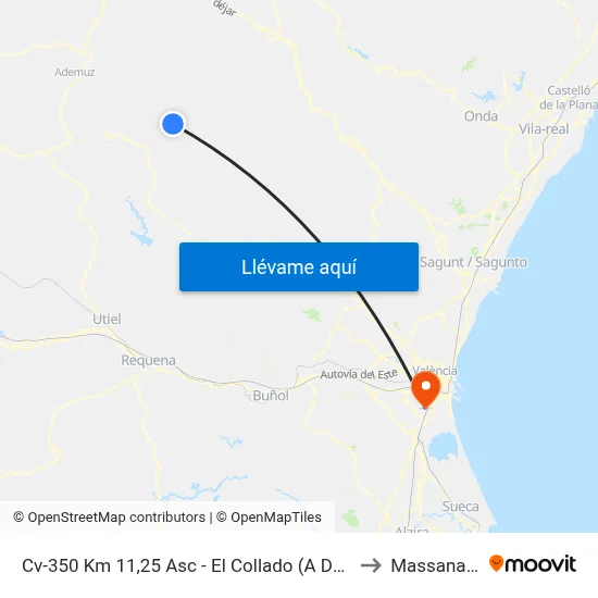 Cv-350 Km 11,25 Asc - El Collado (A Demanda) to Massanassa map