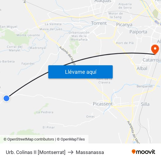 Urb. Colinas II [Montserrat] to Massanassa map