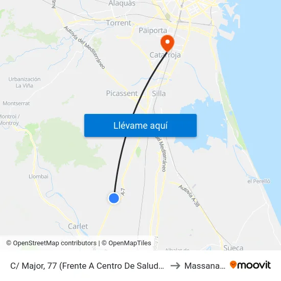 C/ Major, 77 (Frente A Centro De Salud) [Alginet] to Massanassa map