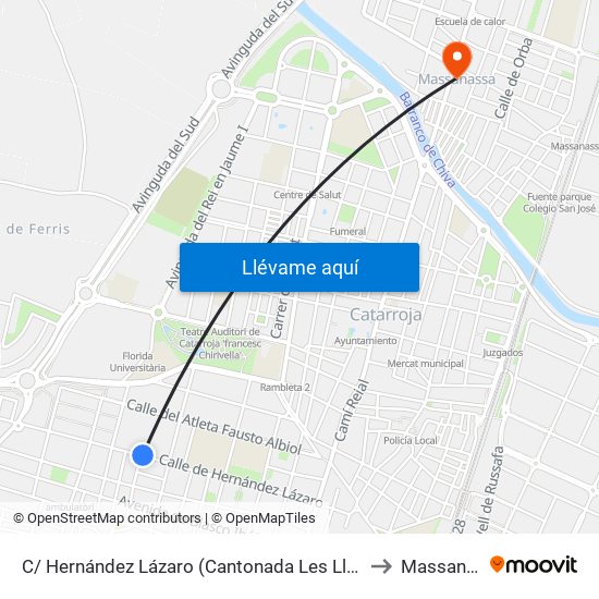 C/ Hernández Lázaro (Cantonada Les Llargues) [Albal] to Massanassa map