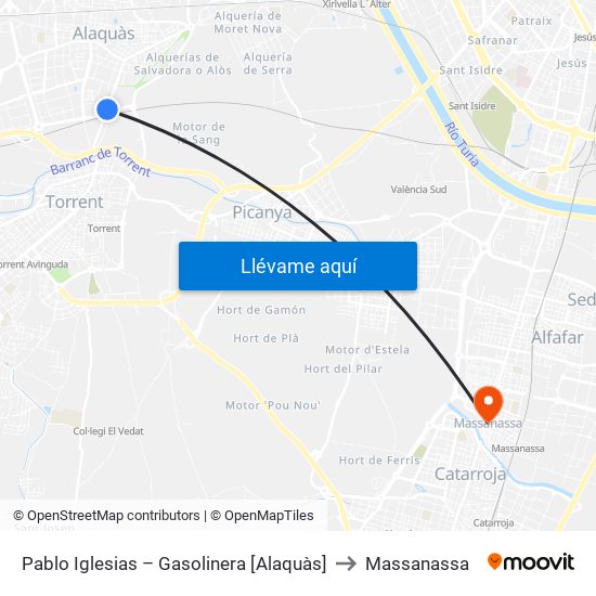 Pablo Iglesias – Gasolinera [Alaquàs] to Massanassa map