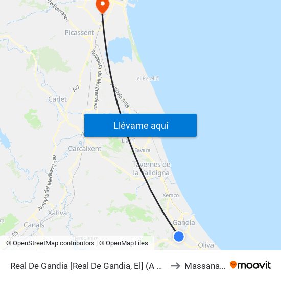 Real De Gandia [Real De Gandia, El] (A Demanda) to Massanassa map
