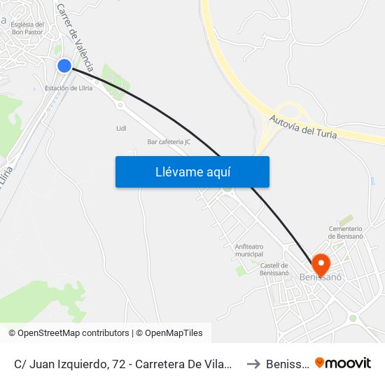 C/ Juan Izquierdo, 72 - Carretera De Vilamarxant [Llíria] to Benissanó map