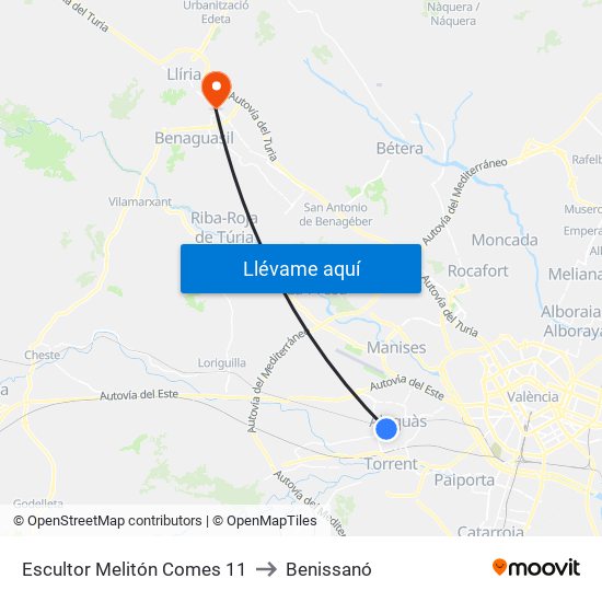 Escultor Melitón Comes 11 to Benissanó map