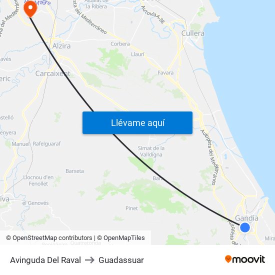 Avinguda Del Raval to Guadassuar map