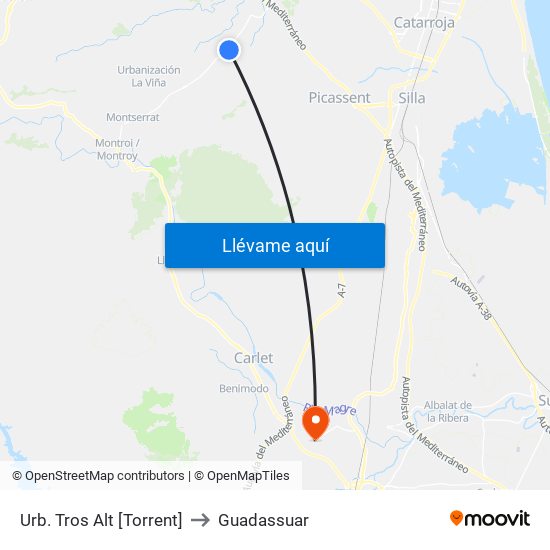 Urb. Tros Alt [Torrent] to Guadassuar map