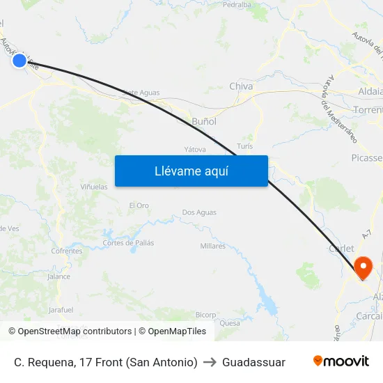 C. Requena, 17 Front (San Antonio) to Guadassuar map