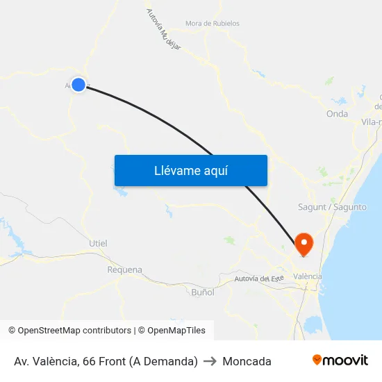 Av. València, 66 Front (A Demanda) to Moncada map
