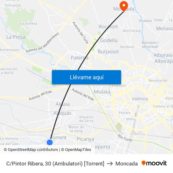 C/Pintor Ribera, 30 (Ambulatori) [Torrent] to Moncada map