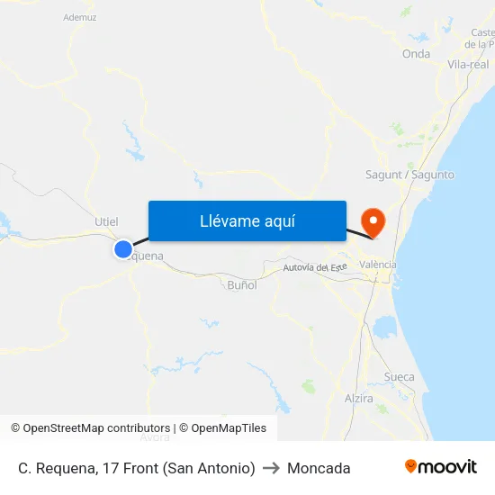 C. Requena, 17 Front (San Antonio) to Moncada map