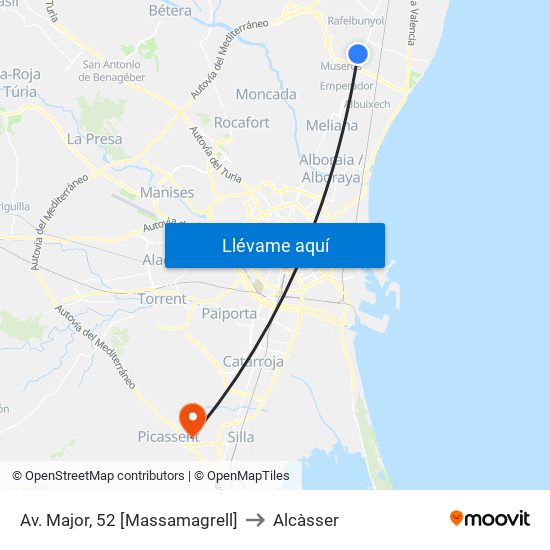 Av. Major, 52 [Massamagrell] to Alcàsser map