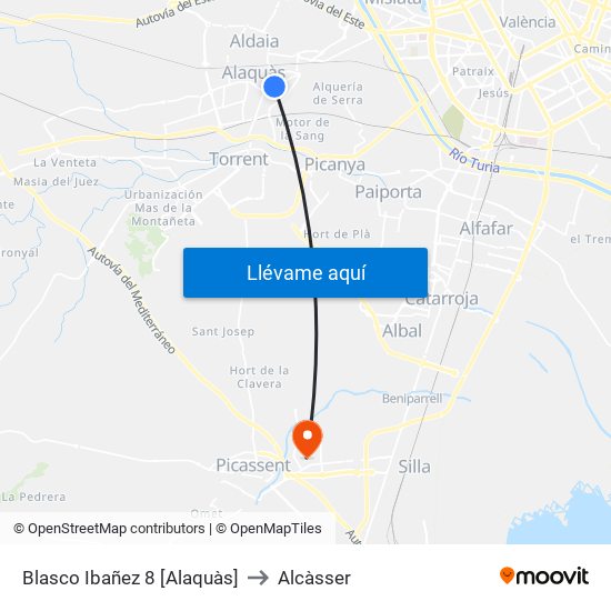 Blasco Ibañez 8 [Alaquàs] to Alcàsser map