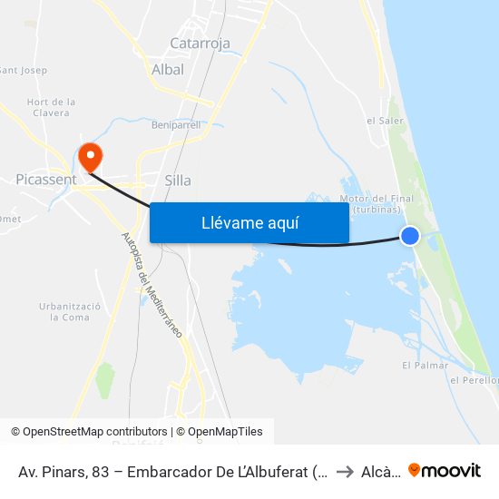 Av. Pinars, 83 – Embarcador De L’Albuferat (Les Gavines)) [València] to Alcàsser map