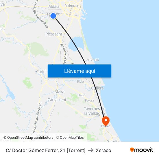 C/ Doctor Gómez Ferrer, 21 [Torrent] to Xeraco map