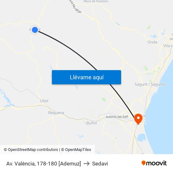 Av. València, 178-180 [Ademuz] to Sedaví map
