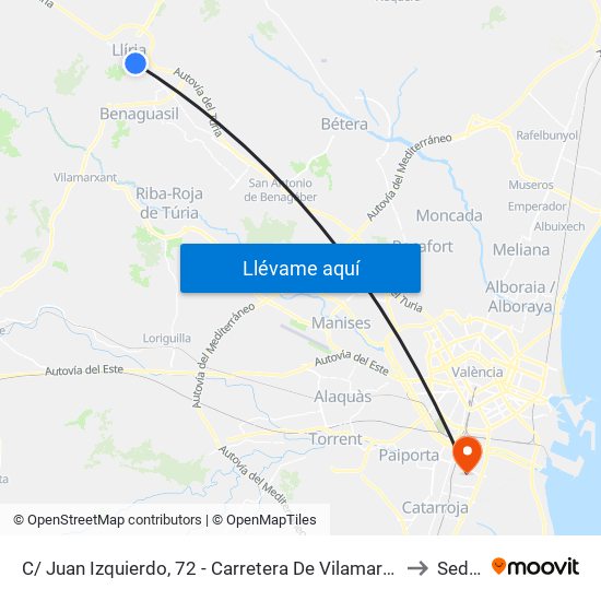 C/ Juan Izquierdo, 72 - Carretera De Vilamarxant [Llíria] to Sedaví map