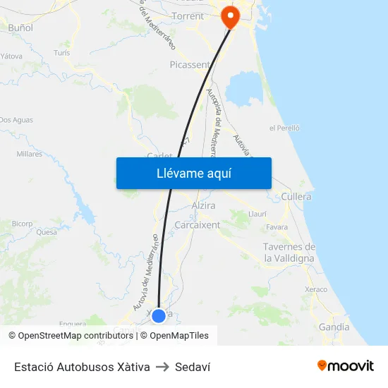Estació Autobusos Xàtiva to Sedaví map