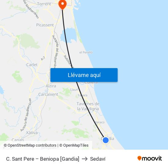 C. Sant Pere – Beniopa [Gandia] to Sedaví map